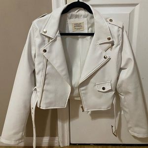 White Faux Leather Jacket